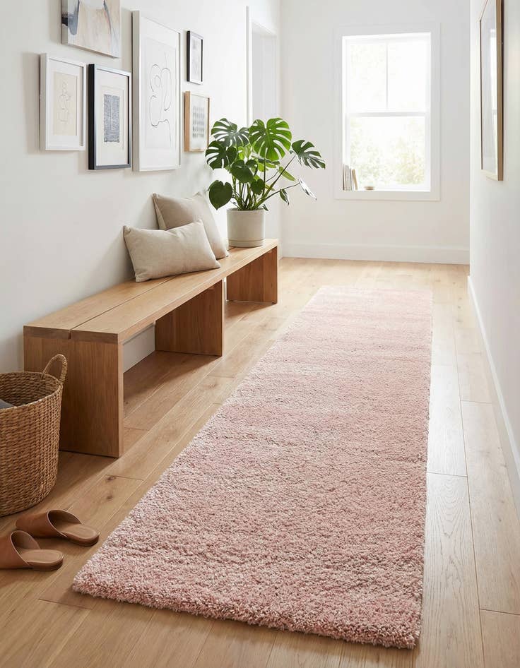 Detail image of 2' 2 x 13' Solid Frieze Runner Rug