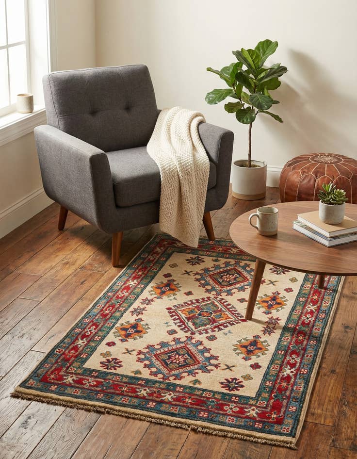 Detail image of 2' 8 x 4' 2  Hand Knotted Kazak Rug