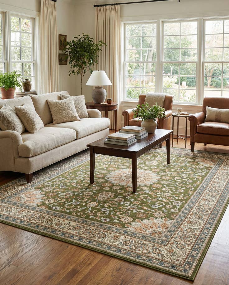 Detail image of 7' 10 x 10' Easy-Clean Traditional Indoor / Outdoor Rug