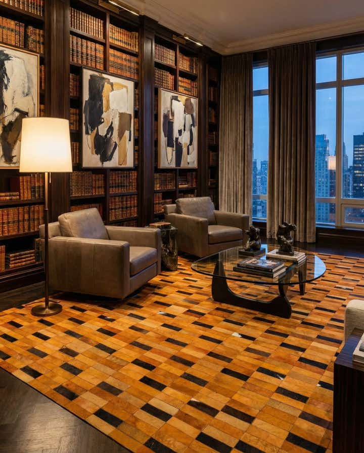 7' 11 x 9' 9 Cowhide - Patchwork Rug
