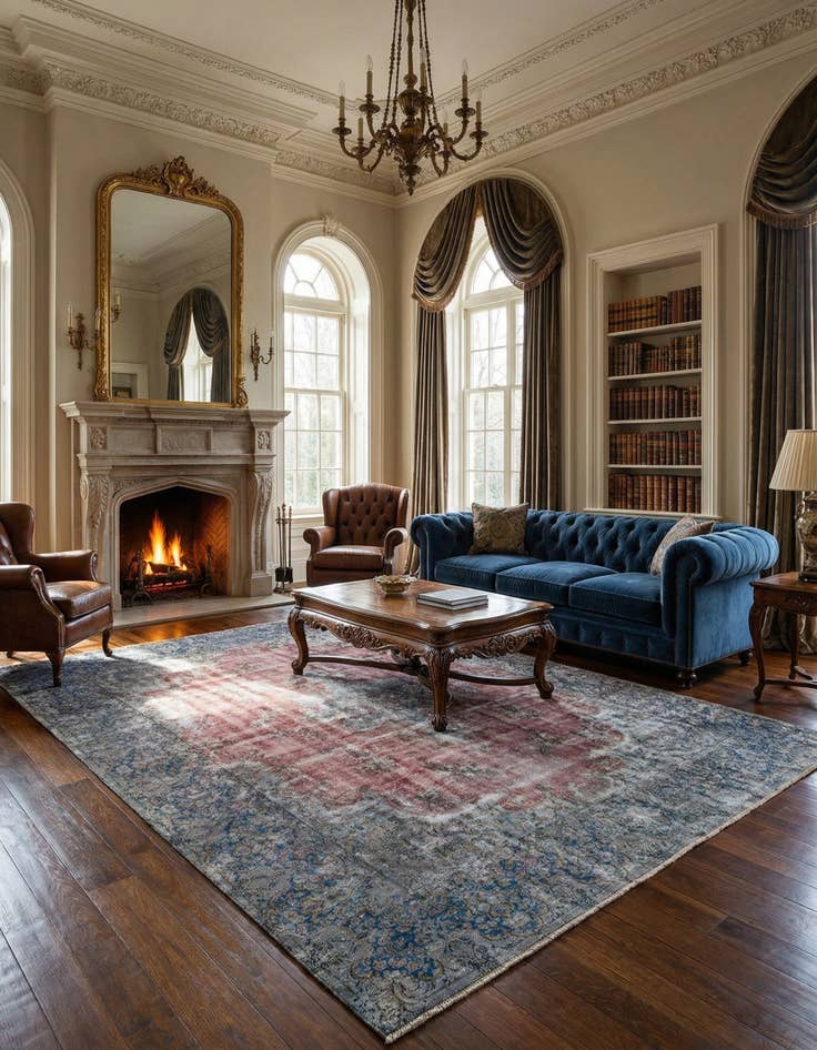 Detail image of 9' 6 x 13' 8 Vintage Royal Wool Rug