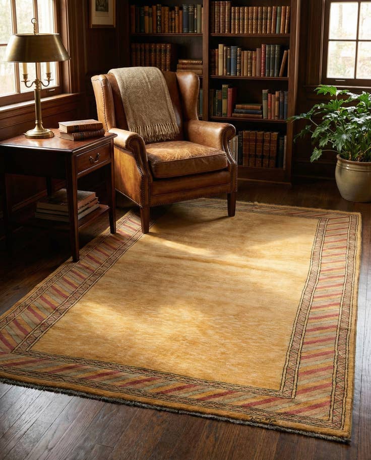 Detail image of 4' 2 x 6' 5 Hand Knotted Peshawar Ziegler Rug