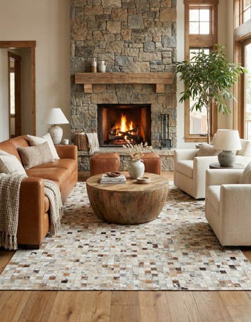 5' x 8' Cowhide Stocks Rug