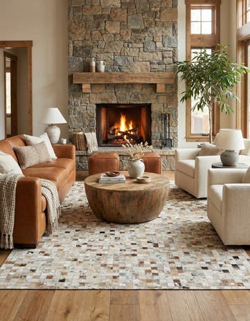 5' x 8' Cowhide Stocks Rug