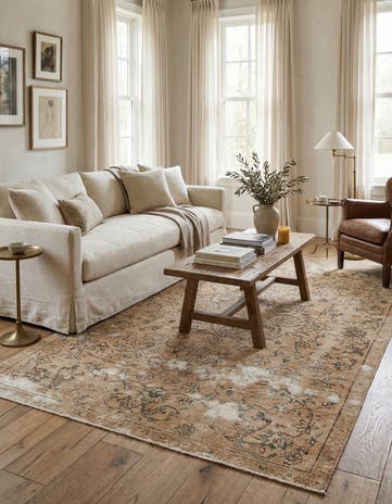 4' 9 x 8' Hand Knotted Ultra Vintage Persian Wool Rug