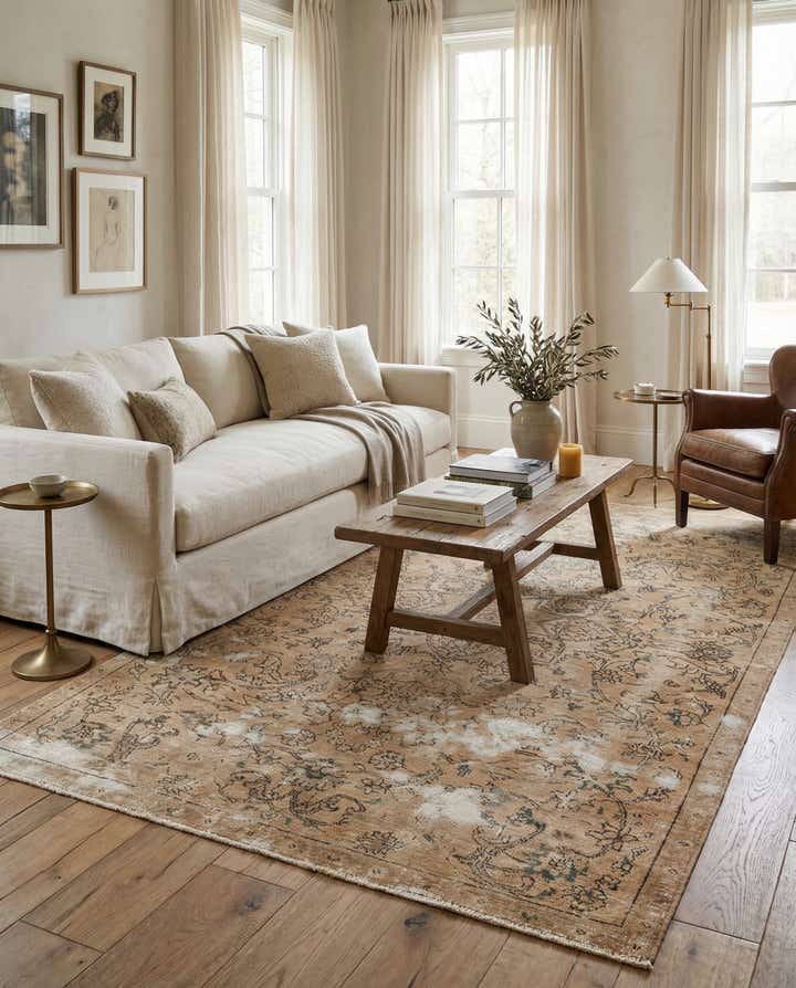 4' 9 x 8' Hand Knotted Ultra Vintage Persian Wool Rug