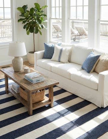 Nautical Navy Hand Woven Jill Zarin Hamptons Rug