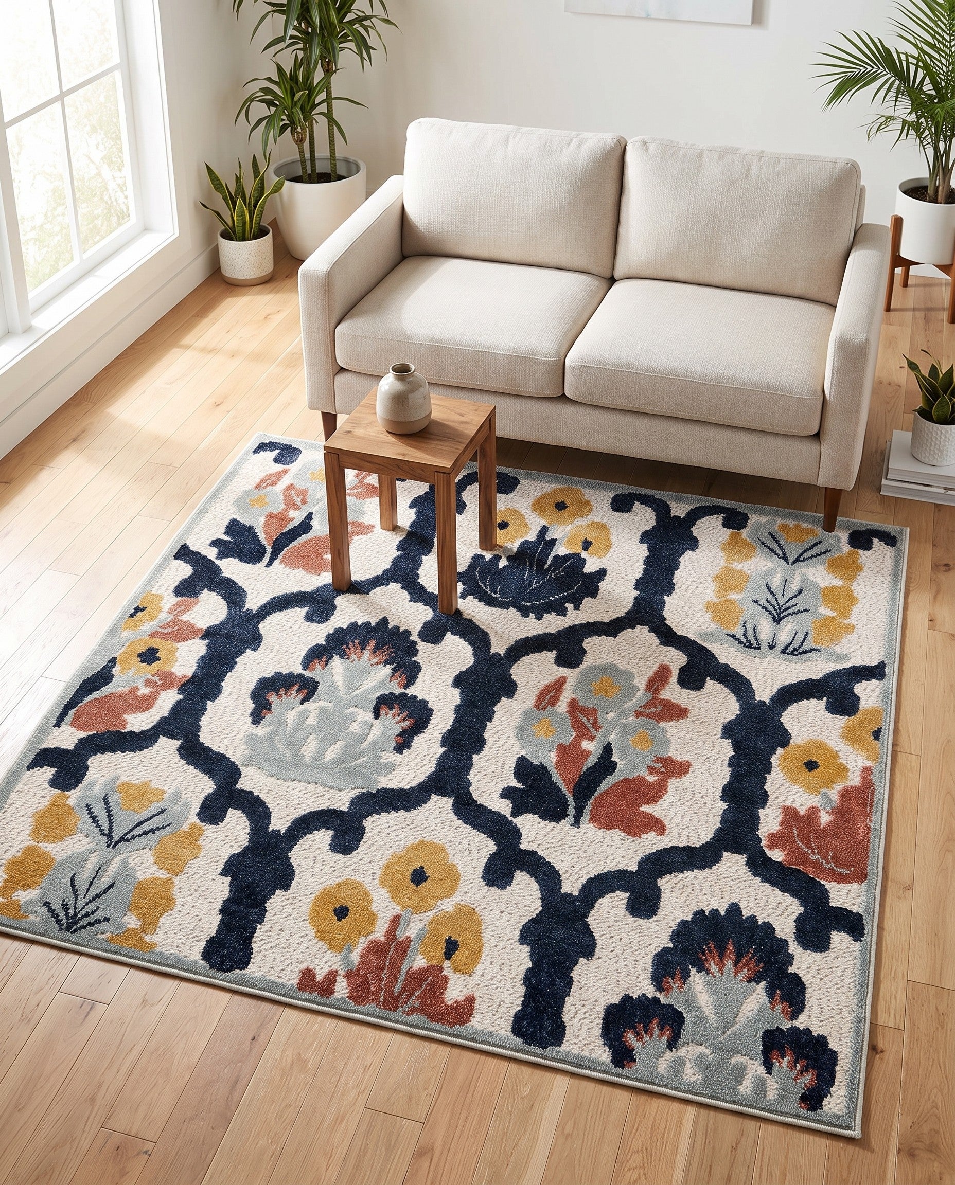 5' 3 x 5' 3 Easy-Clean Belize Indoor / Outdoor Square Rug