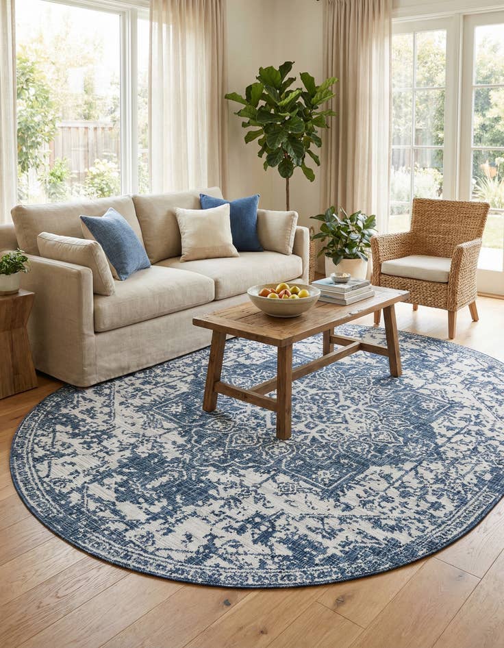 Detail image of 7' 10 x 10'  Washable Jill Zarin Dubai Indoor / Outdoor Oval Rug