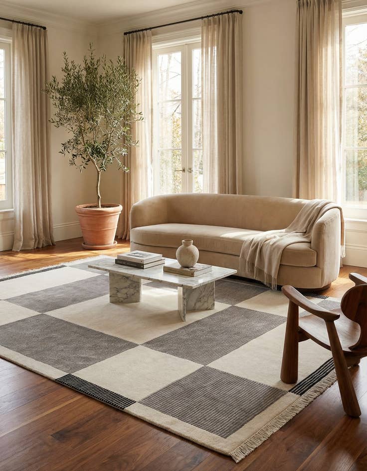 Detail image of  5' 5 x 7' 10  Hand Knotted Darya Wool Rug