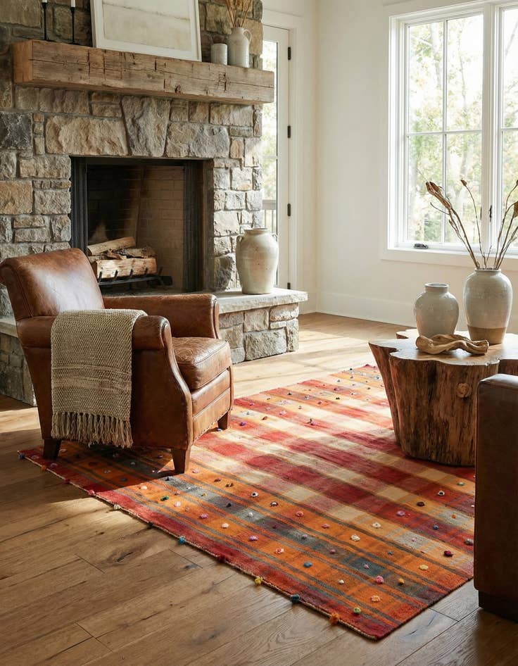 Detail image of 4' 8 x 7' 5 Jajim Rug