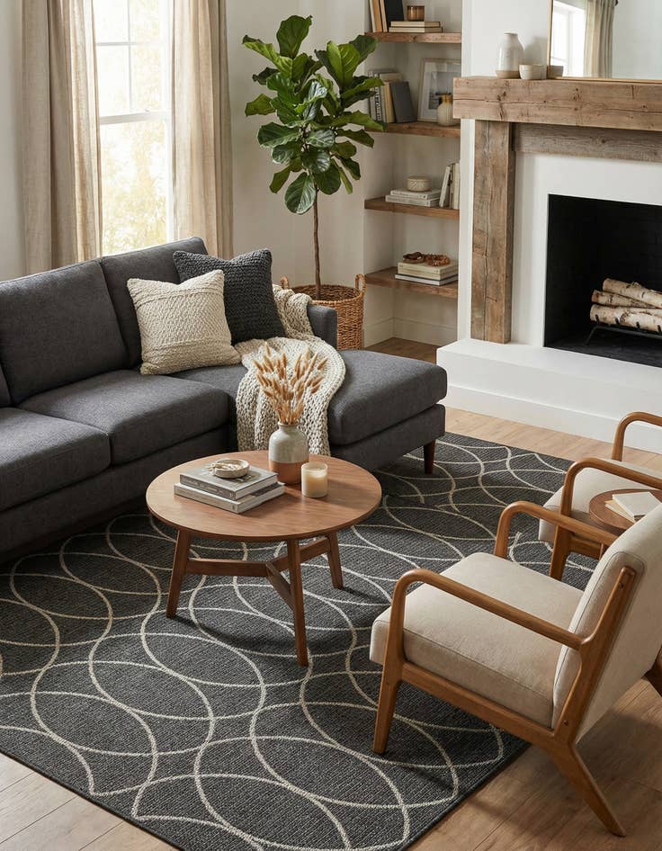 Detail image of 7' 10 x 11'  Washable Trellis Indoor / Outdoor Rug