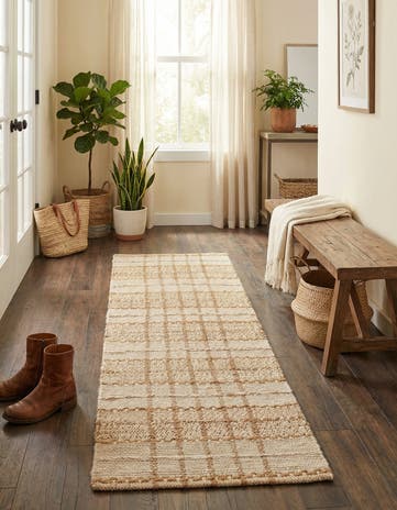 2' x 6' 1 Hand Braided Laurel Handwoven Jute Runner Rug