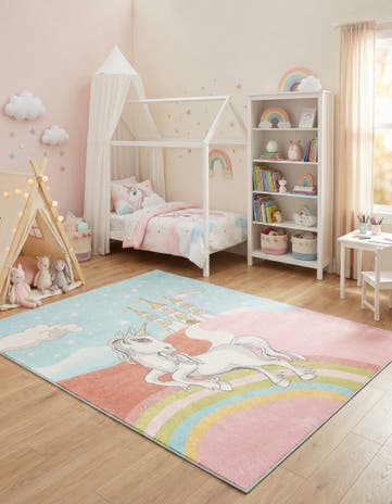 7' 10 x 10' Unicorn Whimsy Kids Rug
