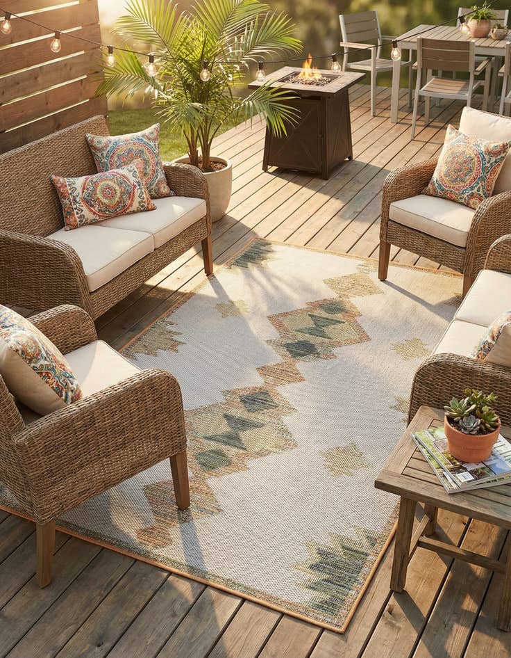 Detail image of 5' 3 x 7' 7  Washable Baja Indoor / Outdoor Rug