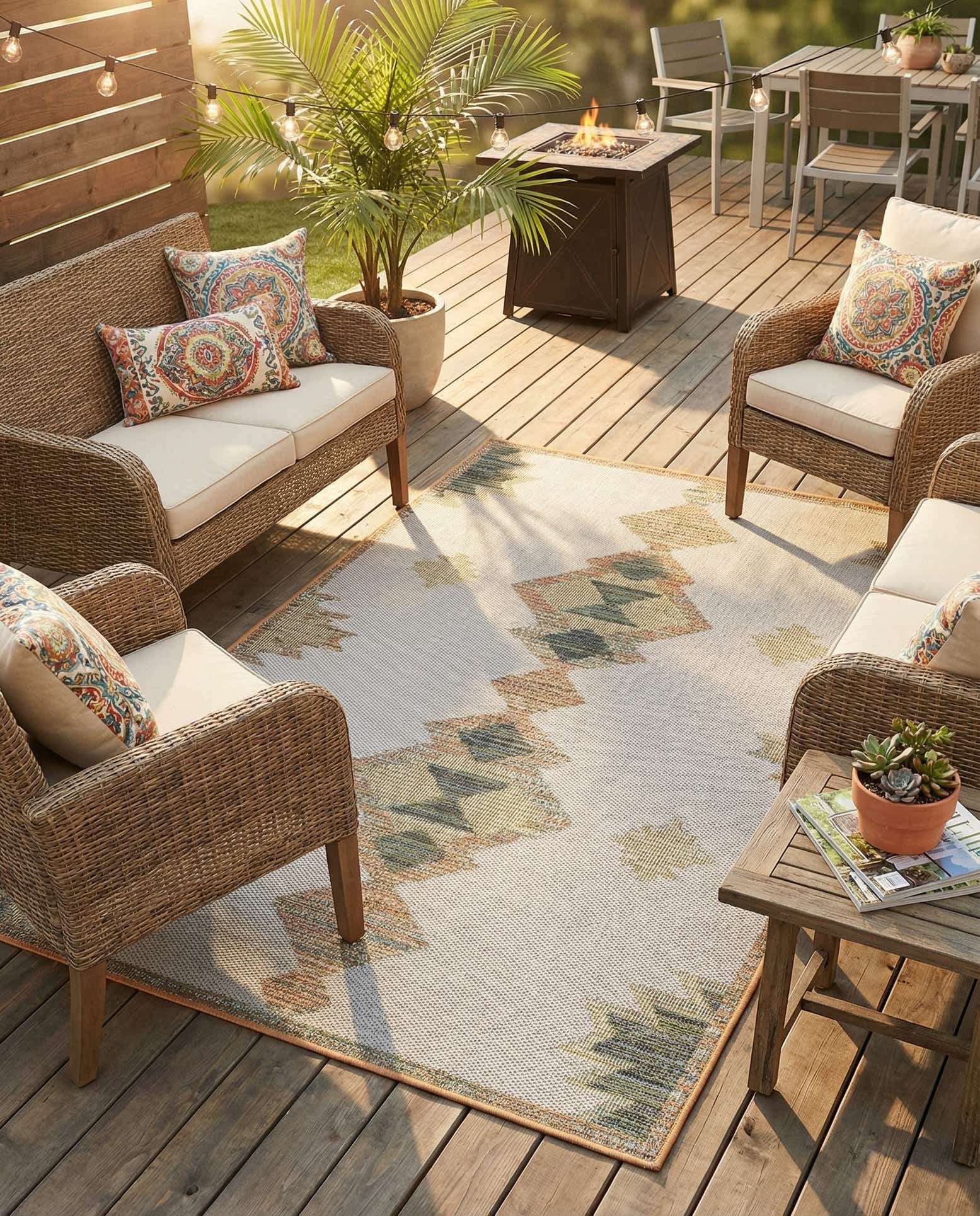 5' 3 x 7' 7 Easy-Clean Baja Indoor / Outdoor Rug