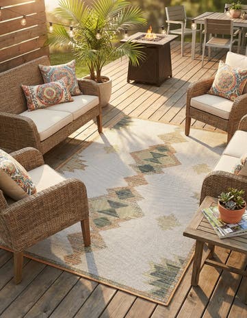 5' 3 x 7' 7 Easy-Clean Baja Indoor / Outdoor Rug