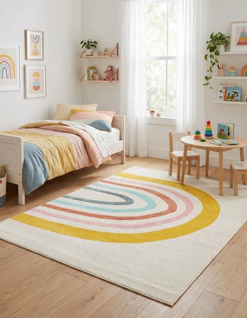7' 10 x 10' Rainbow Whimsy Kids Rug