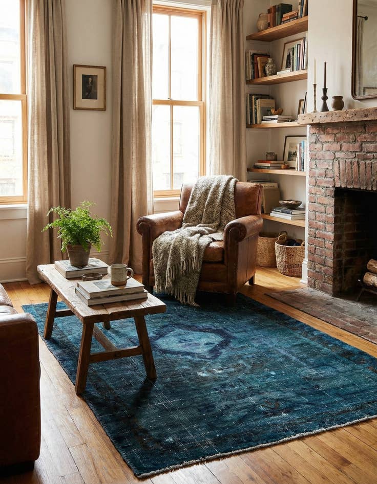 Detail image of  3' 10 x 6'  Hand Knotted Ultra Vintage Persian Wool Rug