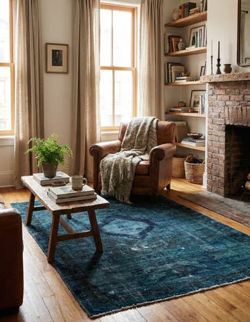 3' 10 x 6' Hand Knotted Ultra Vintage Persian Wool Rug