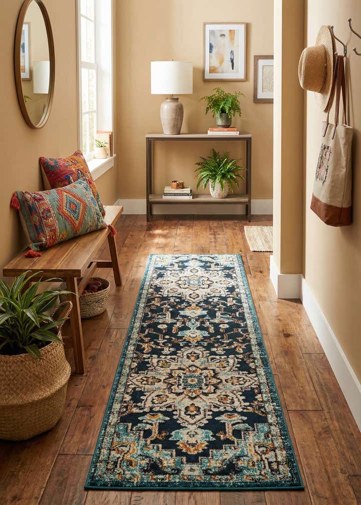 2' 7 x 10' Easy-Clean Casablanca Indoor / Outdoor Runner Rug