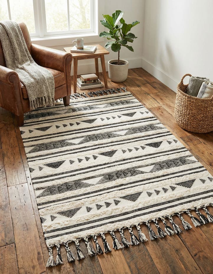 5' 1 x 8' Hand Woven Arizona Wool Rug