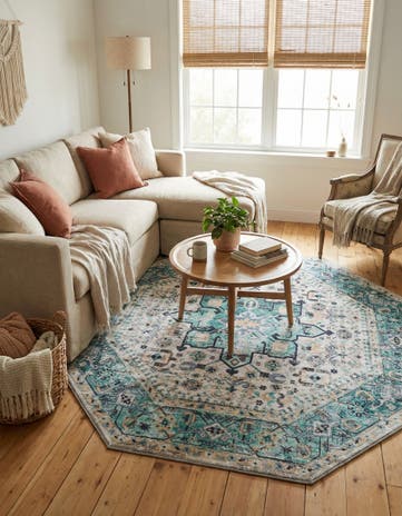 5' x 5' Washable Yara Octagon Rug