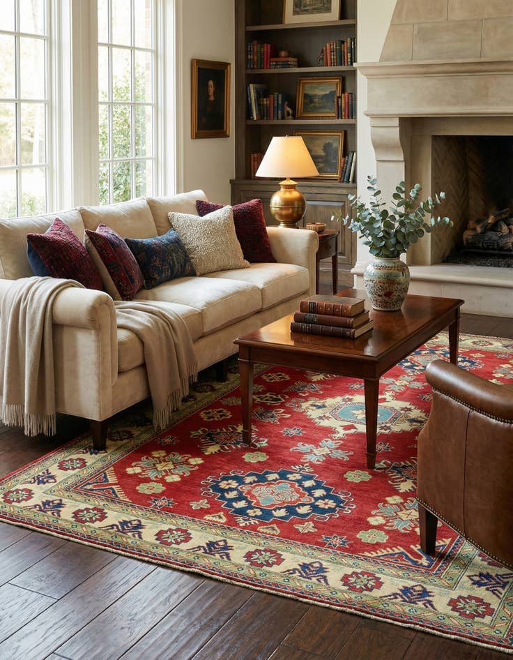 Detail image of 6' 8 x 9' 8  Hand Knotted Kazak Rug