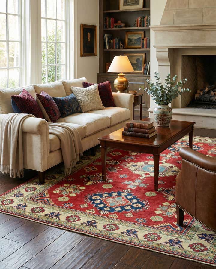 6' 8 x 9' 8 Hand Knotted Kazak Rug