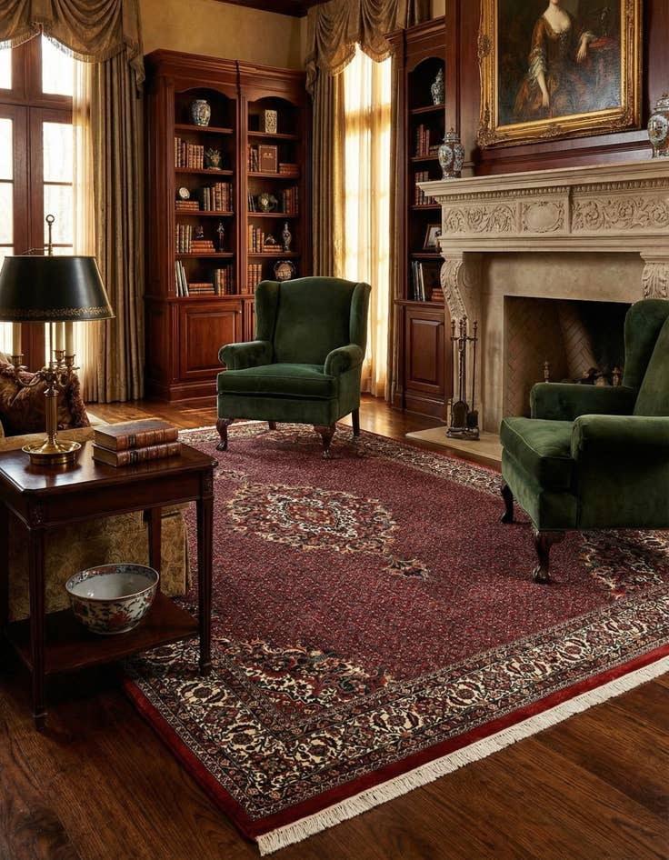 Detail image of  8' 2 x 11' 7 Bidjar With Silk Rug