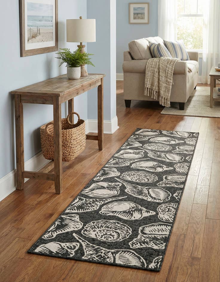 Detail image of 2' 7 x 12'  Washable Coastal Indoor / Outdoor Runner Rug