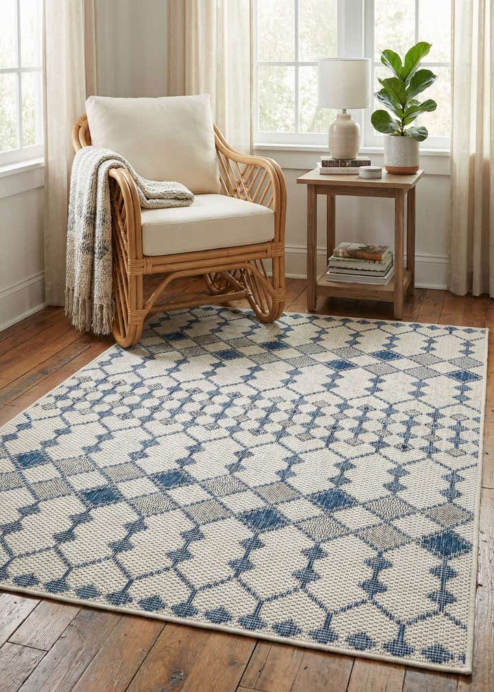 4' x 6' Easy-Clean Trellis Indoor / Outdoor Rug