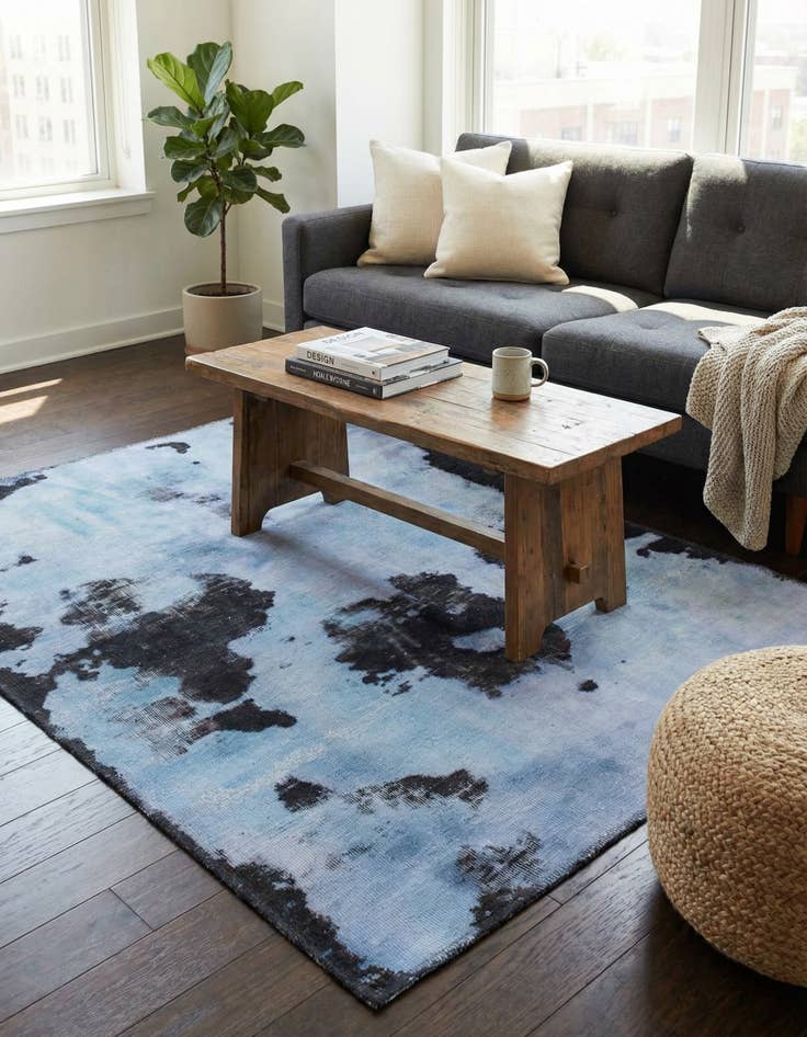 Detail image of 3' 7 x 4' 3  Hand Knotted Ultra Vintage Persian Wool Square Rug