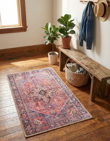 Red Washable Timeless Rug