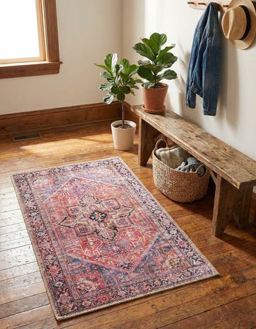 Red Washable Timeless Rug