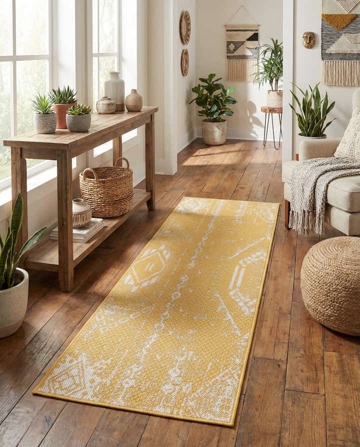 2' x 5' 3 Easy-Clean Bohemian Indoor / Outdoor Runner Rug