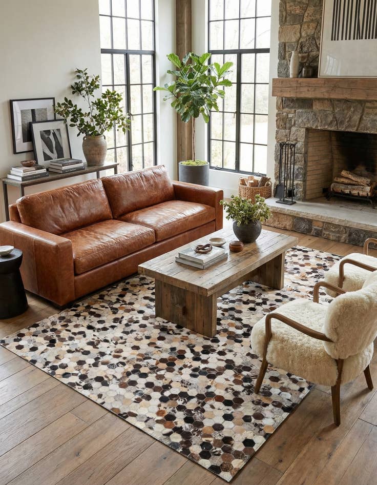 Detail image of 5' 2 x 8' Cowhide Rug