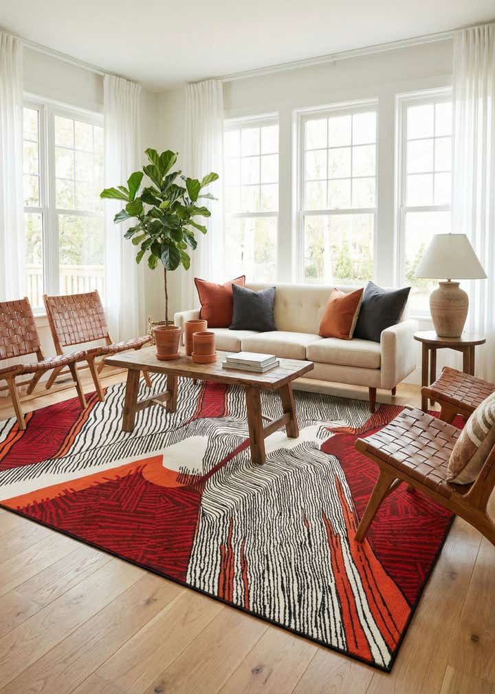 8' x 10' Easy-Clean Modern Indoor / Outdoor Rug