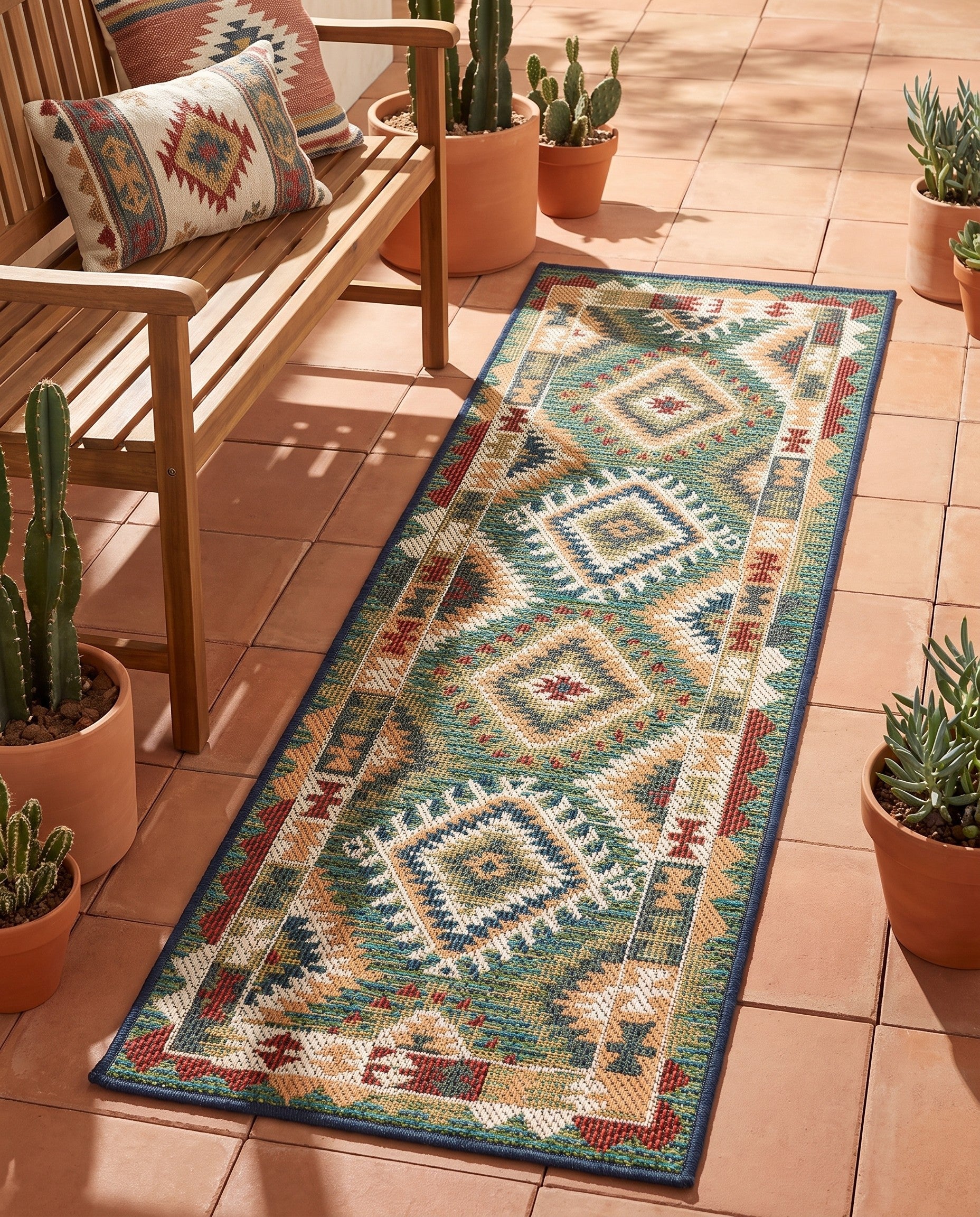 2' x 6' Easy-Clean Baja Indoor / Outdoor Runner Rug