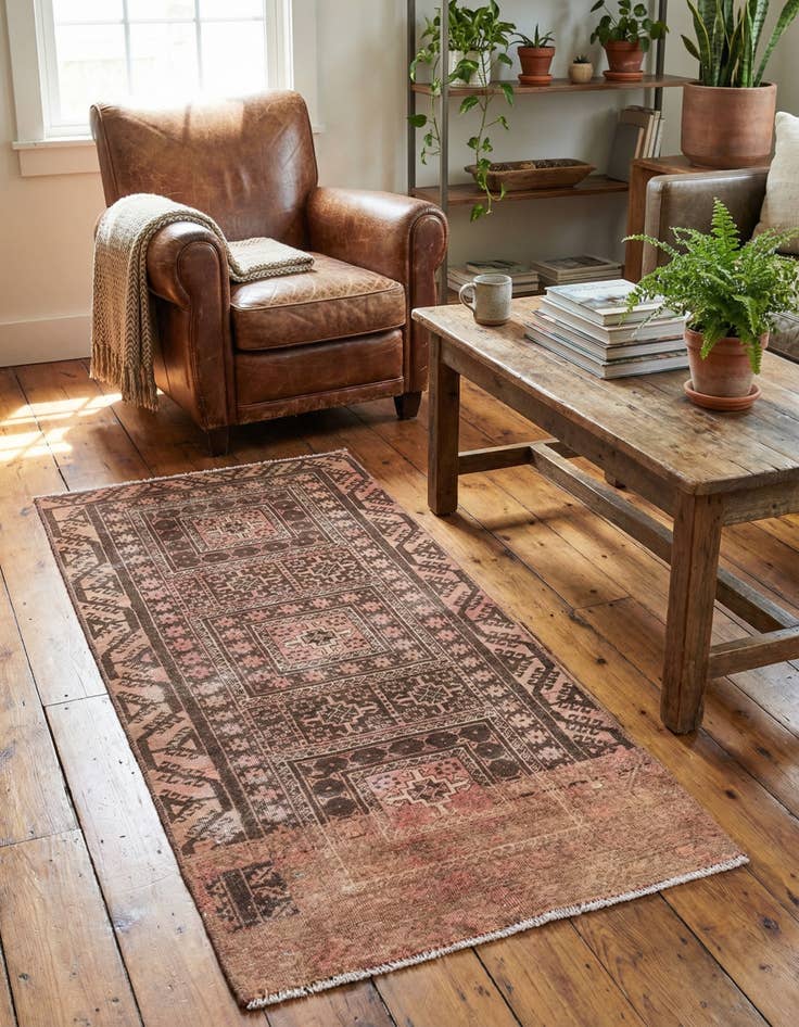 Detail image of 2' 5 x 5' 5  Hand Knotted Ultra Vintage Persian Wool Runner Rug