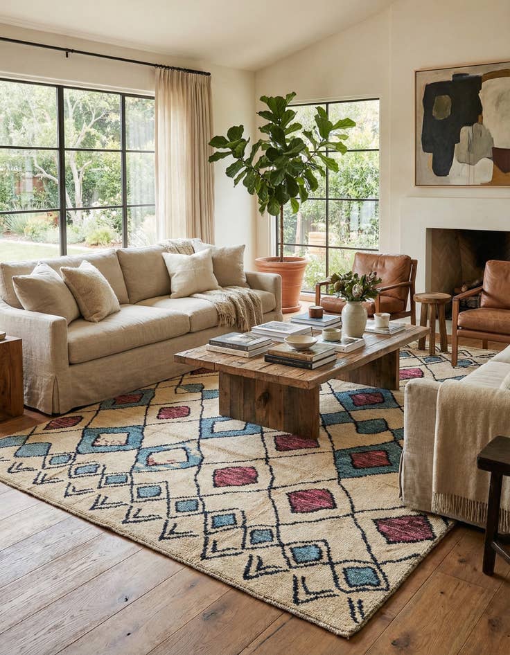 Detail image of 9' x 12' 5  Hand Knotted Moroccan Wool Rug