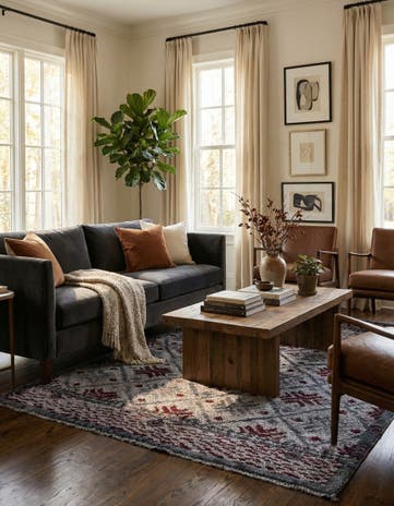 4' 10 x 6' 11 Hand Knotted Darya Wool Rug