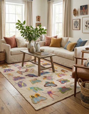 4' 2 x 5' 10 Hand Woven Kilim Suzani Wool Rug