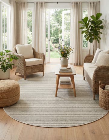 7' 10 x 10' Easy-Clean Ribbon Indoor / Outdoor Oval Rug