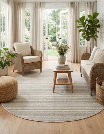 7' 10 x 10' Easy-Clean Ribbon Indoor / Outdoor Oval Rug