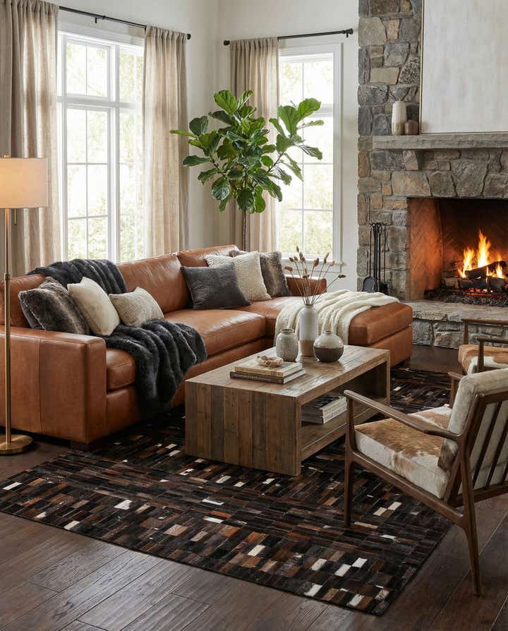 5' x 7' 11 Cowhide - Patchwork Rug