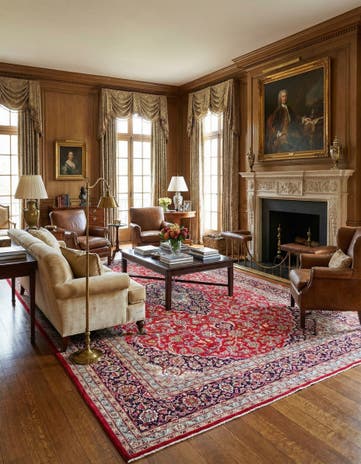 9' 8 x 12' 7 Hand Knotted Kashan Persian Wool Rug