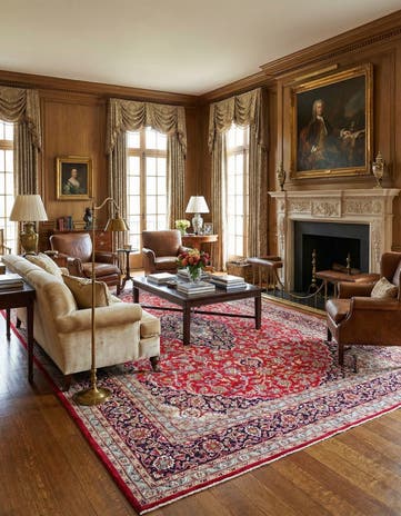 9' 8 x 12' 7 Hand Knotted Kashan Persian Wool Rug