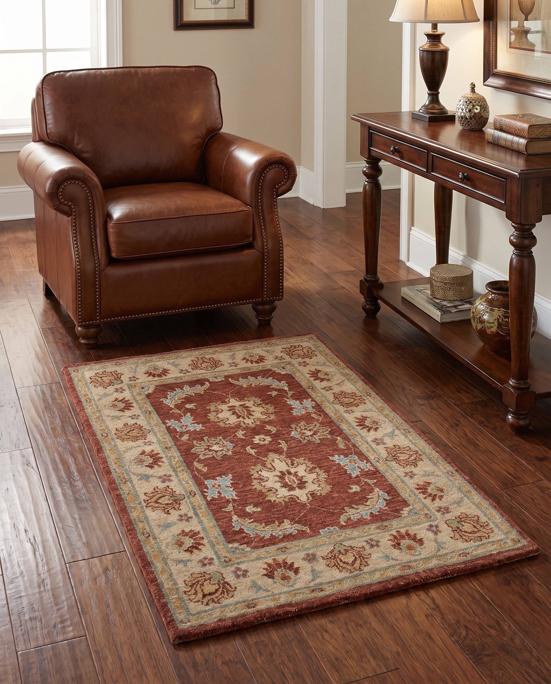 2' 8 x 4' 1 Hand Knotted Ziegler Rug