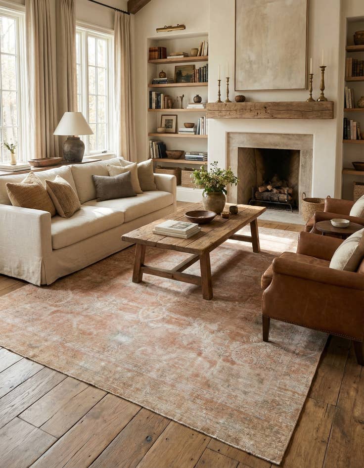 Detail image of 9' 4 x 12' 9  Hand Knotted Ultra Vintage Persian Wool Rug